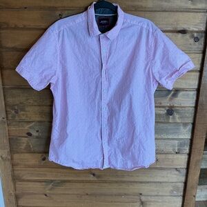 Men’s Short-Sleeve Pink Men's Button-Up Shirt Size XL